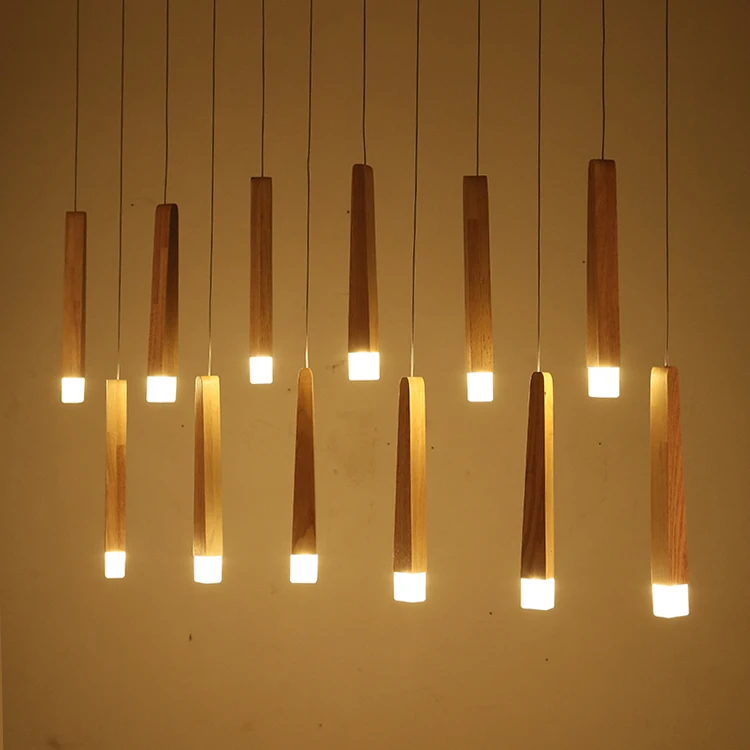 Японский стиль простой деревянный подвесной светильник современный черный