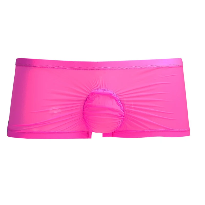 Мужские трусы боксеры из молочного ледяного шелка ультратонкие прозрачные с