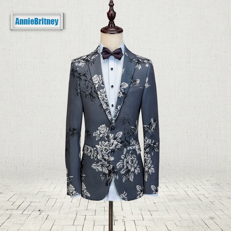 Новинка 2017 дизайнерский пиджак и брюки курьерский серый мужской костюм с