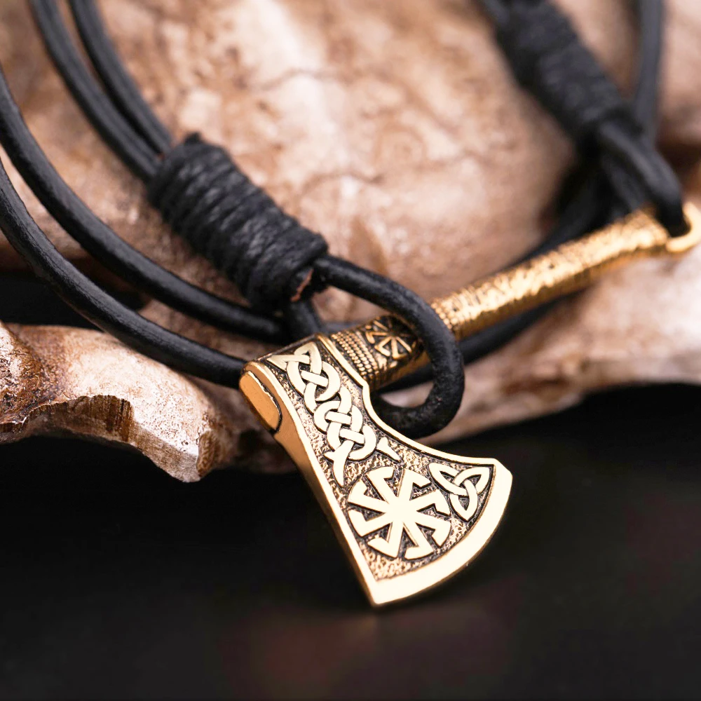EUEAVAN 5 шт. винтажный панк топор плетеный кожаный браслет Wicca очаровательные