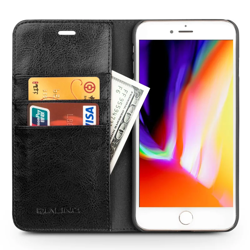 Чехол из коровьей кожи для iphone8 Qialino брендовый флип-чехол натуральной iphone 8 plus