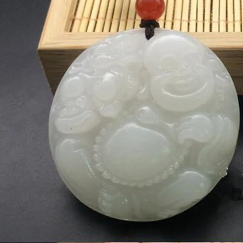 Натуральный белый нефритовый кулон Будды сопоставимый Tuo Afghanistan Hetian jade Pixiu +