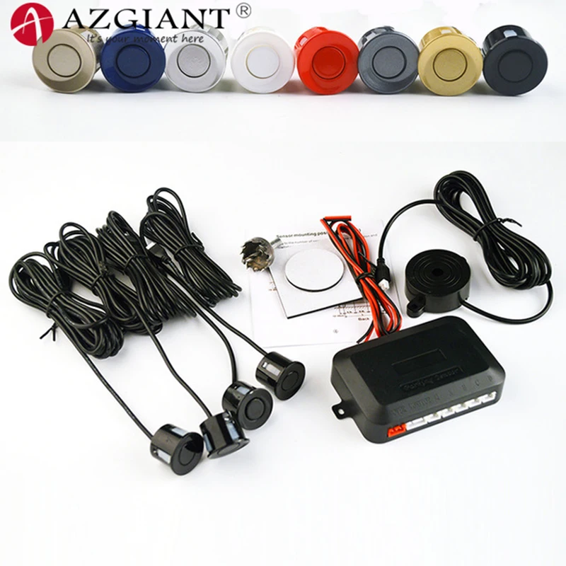 

AZGIANT 9~16V 0 - 2.5m Detecting Distance Parking Sensor Kit Backup Radar Sound Alert Indicator Probe System