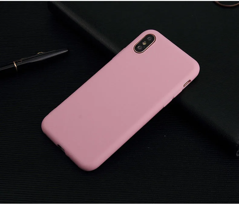Силиконовый мягкий чехол Ricestate для iPhone 7 6 6s 8 Plus X XR XS Max однотонный ультратонкий из