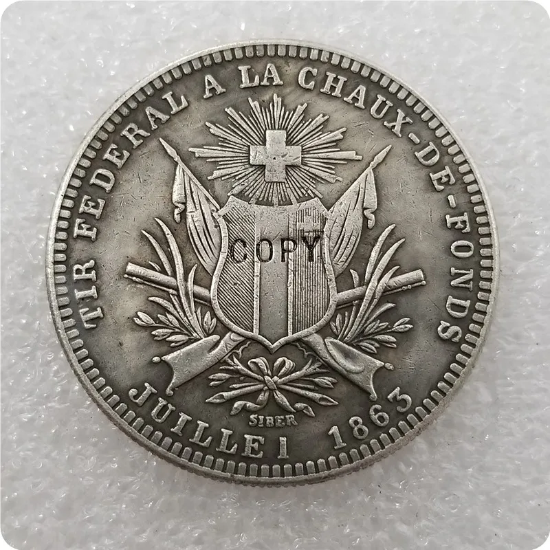 1863 Switzerland 5 Franken Shooting Festival COPY | Дом и сад