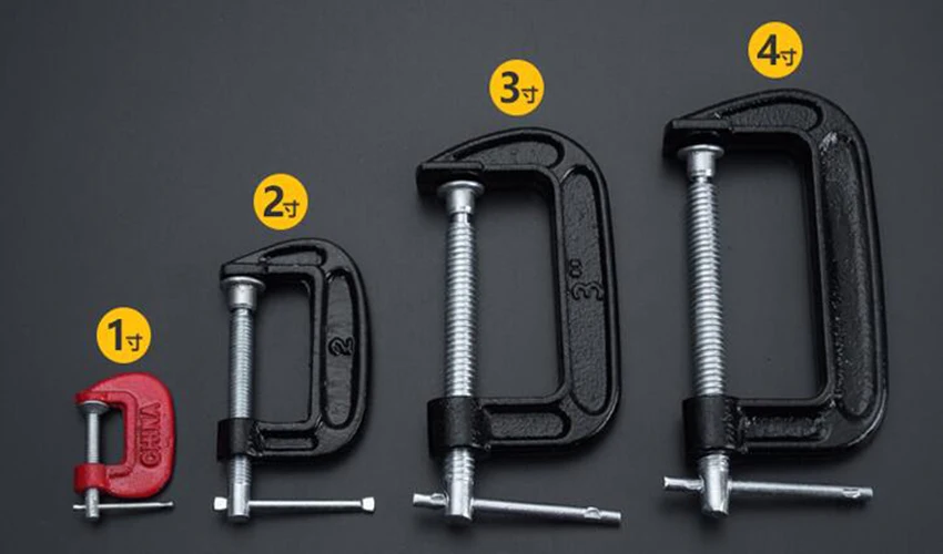 Регулировка Heavy Duty G зажим 1/2/3/4/5/6/8/10 дюймов C/W мягкие челюсти колодки 90 мм-265mm G зажим Утюг для Гравированными металлическими дизайнерскими вставками зажима