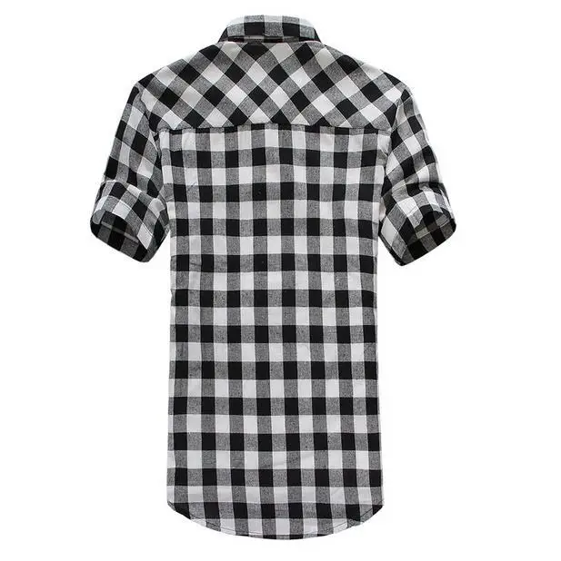 Fashion Classic Big Plaid Shirt Men Short Sleeve Camisa Masculina Cotton Casual Slim Fit Dress Shirts M~XXL 15A27 | Мужская одежда