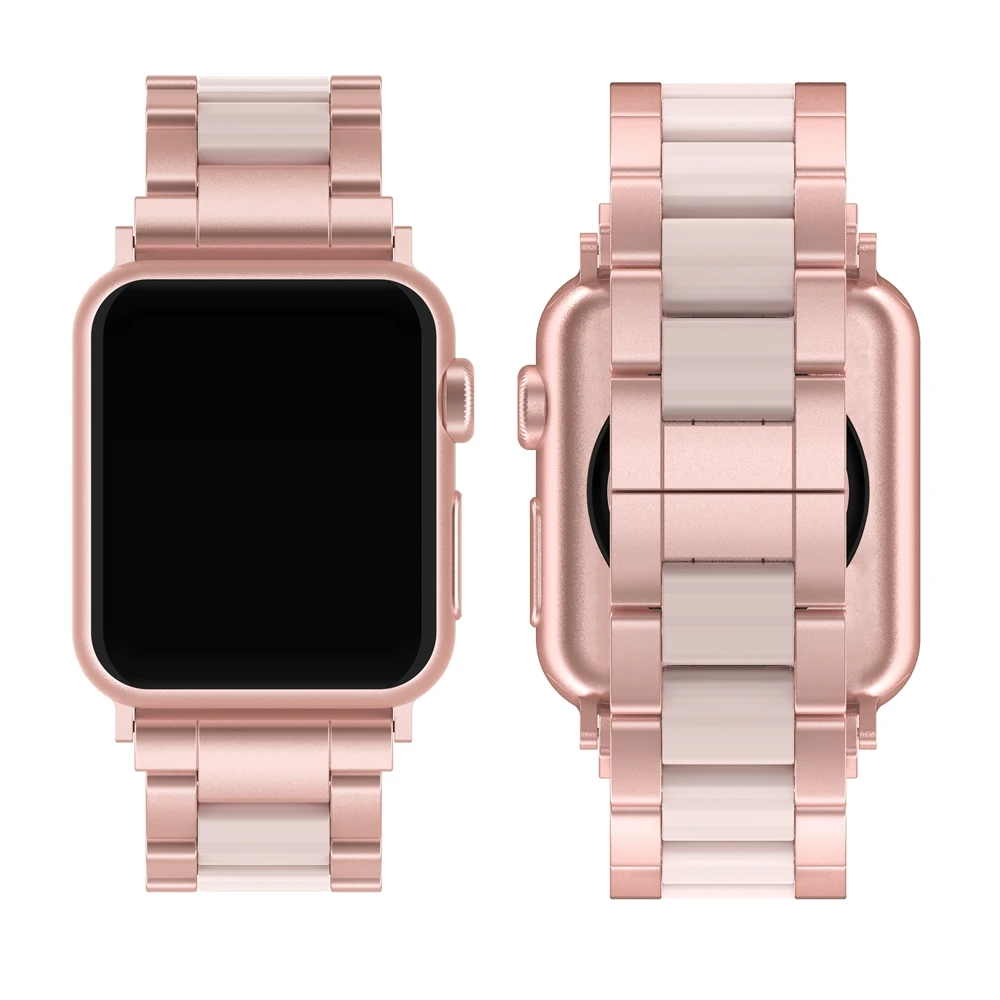 Роскошные Apple Watch Алюминий смолы ремешок сменный наручный ремешок для наручных часов Apple Watch& Sport& Edition 42/38 мм/40-44 мм
