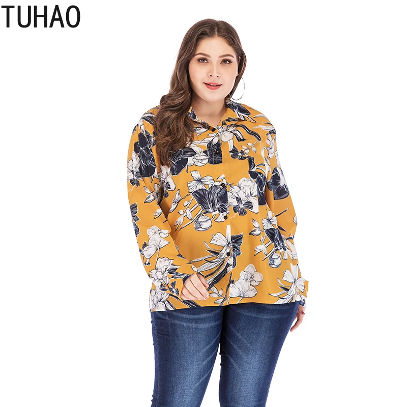 Блузка женская с цветочным принтом 5XL 4XL 3XL|Блузки| |