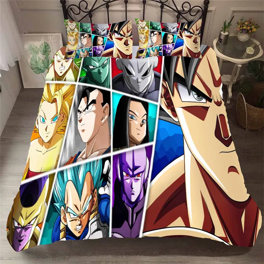 HELENGILI 3D комплект постельного белья Dragon Ball принтовый пододеяльник набор постельного белья с наволочкой набор домашнего текстиля# LZ-30
