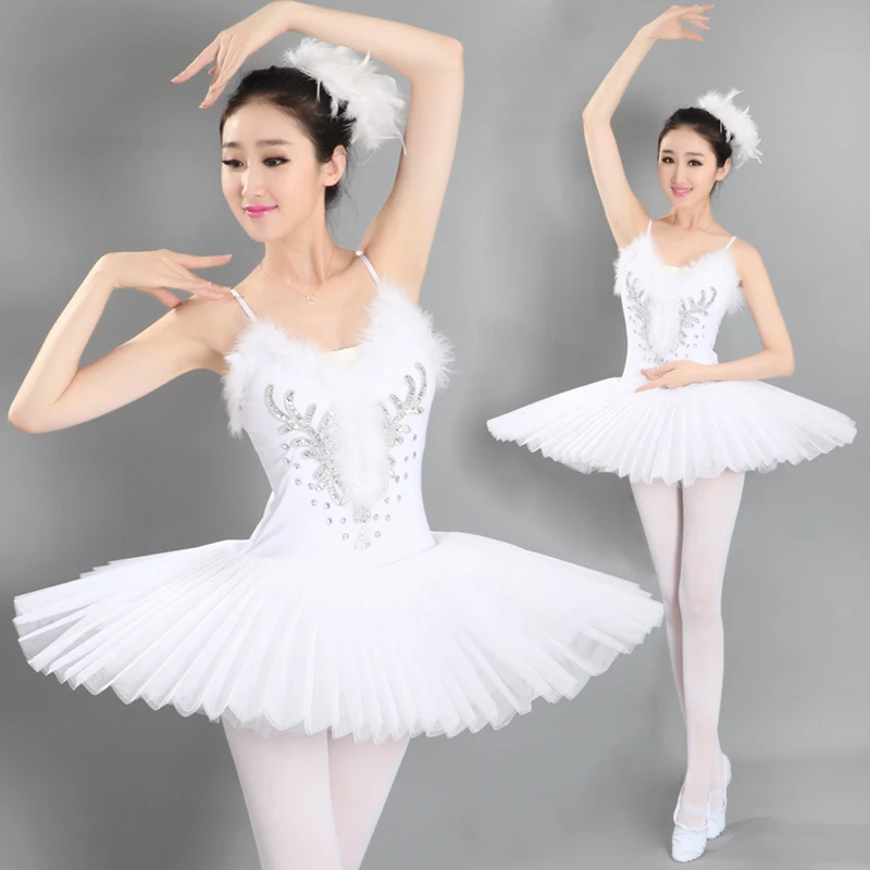 

2018 Ballet Dress Veil Costumes Black And White Swan Dance Feather Dress