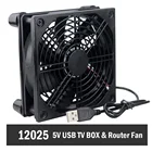 2 шт. Gdstime ТВ-приставка беспроводной маршрутизатор охлаждающий вентилятор охлаждения 5 в USB 120 мм 1500x25 мм шариковый подшипник обмин с винтами защитная сетка