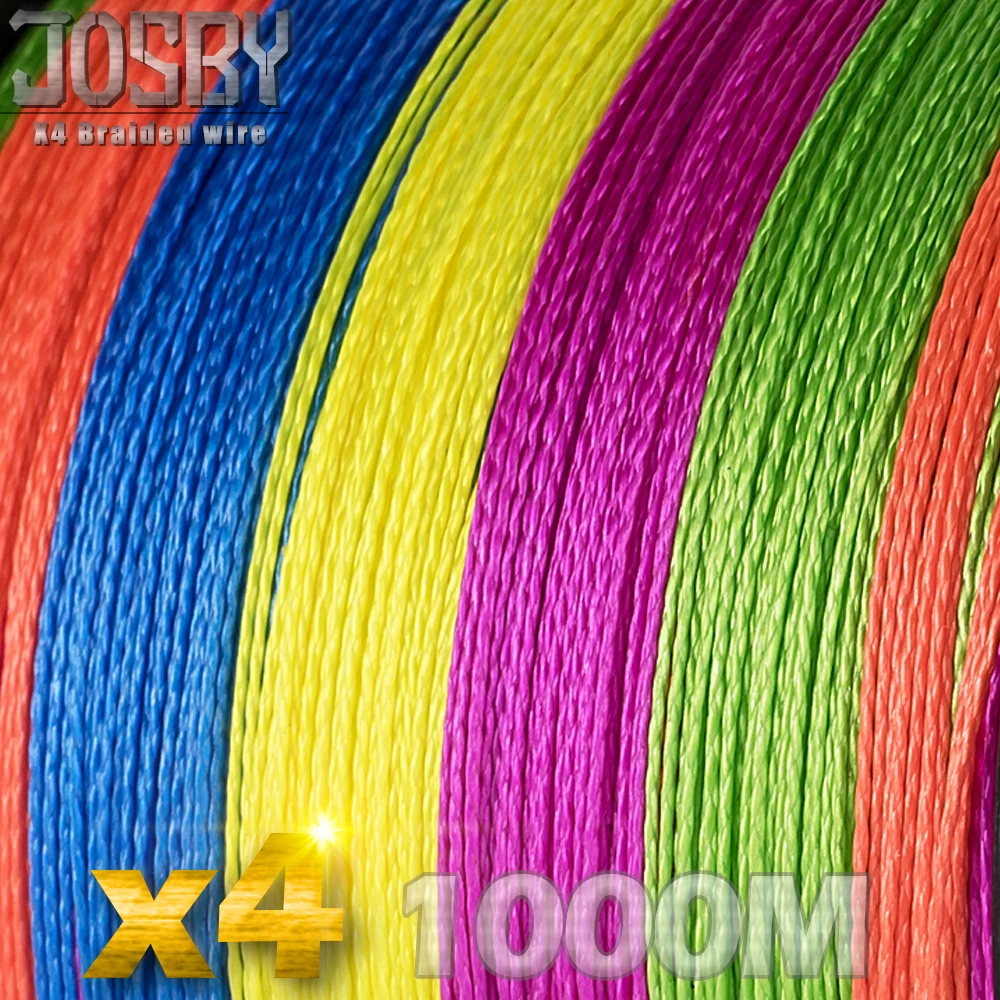 Рыболовная леска JOSBY 4 нити 10LB-85LB 1000 м PE плетеная супер сильная linha multifilamento pesca 9