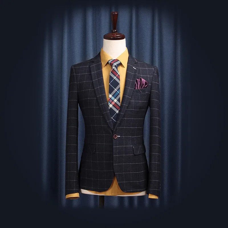 Мужская одежда 2018 блейзер мужской костюм пальто синяя зеленая куртка