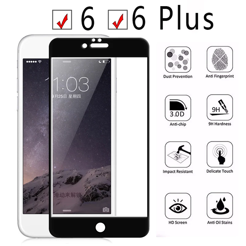 Защитное стекло для iphone 6 plus защитное с полным покрытием защитная пленка