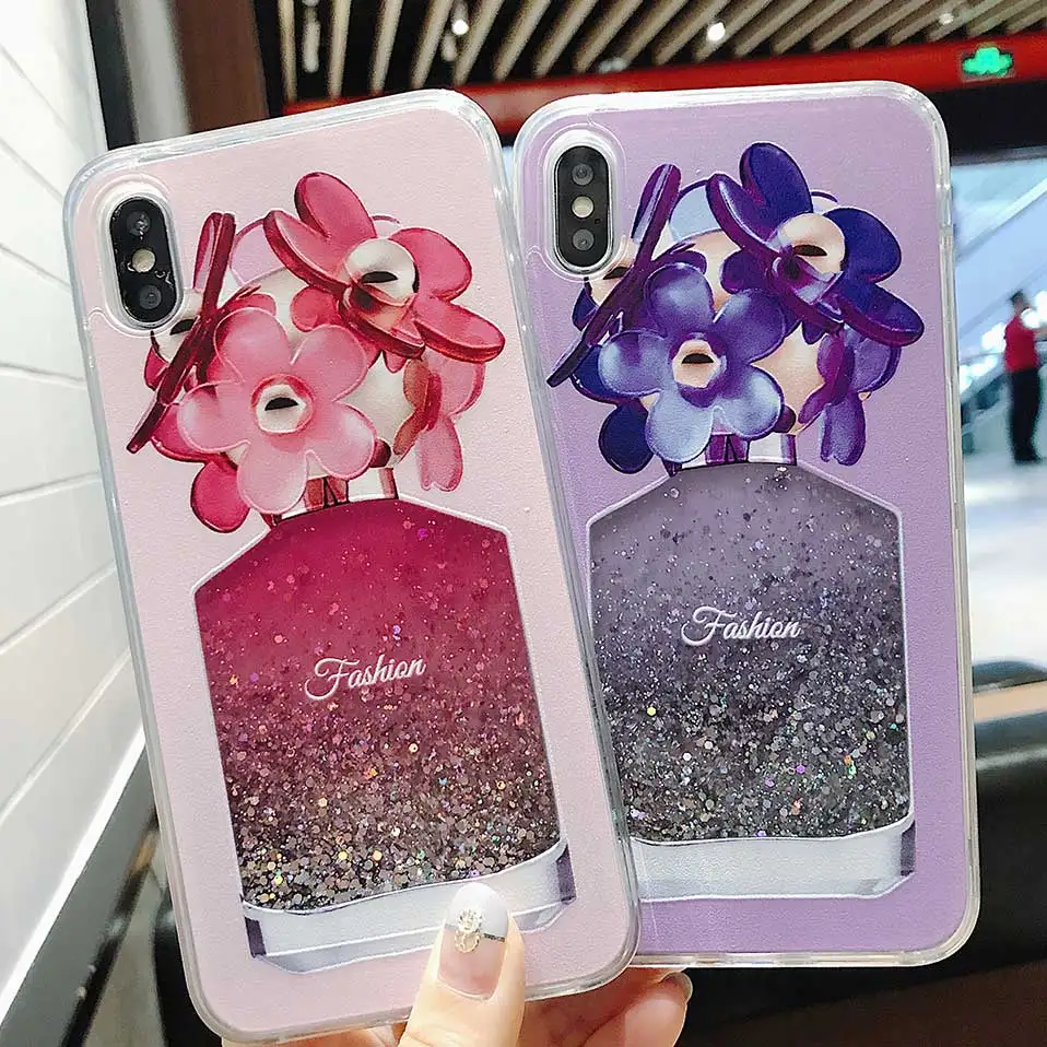 Phone Case For iPhone 7 8 6 Perfume bottle quicksand Back Cases Plus Covers Funda X XR XS MAX Capa |
