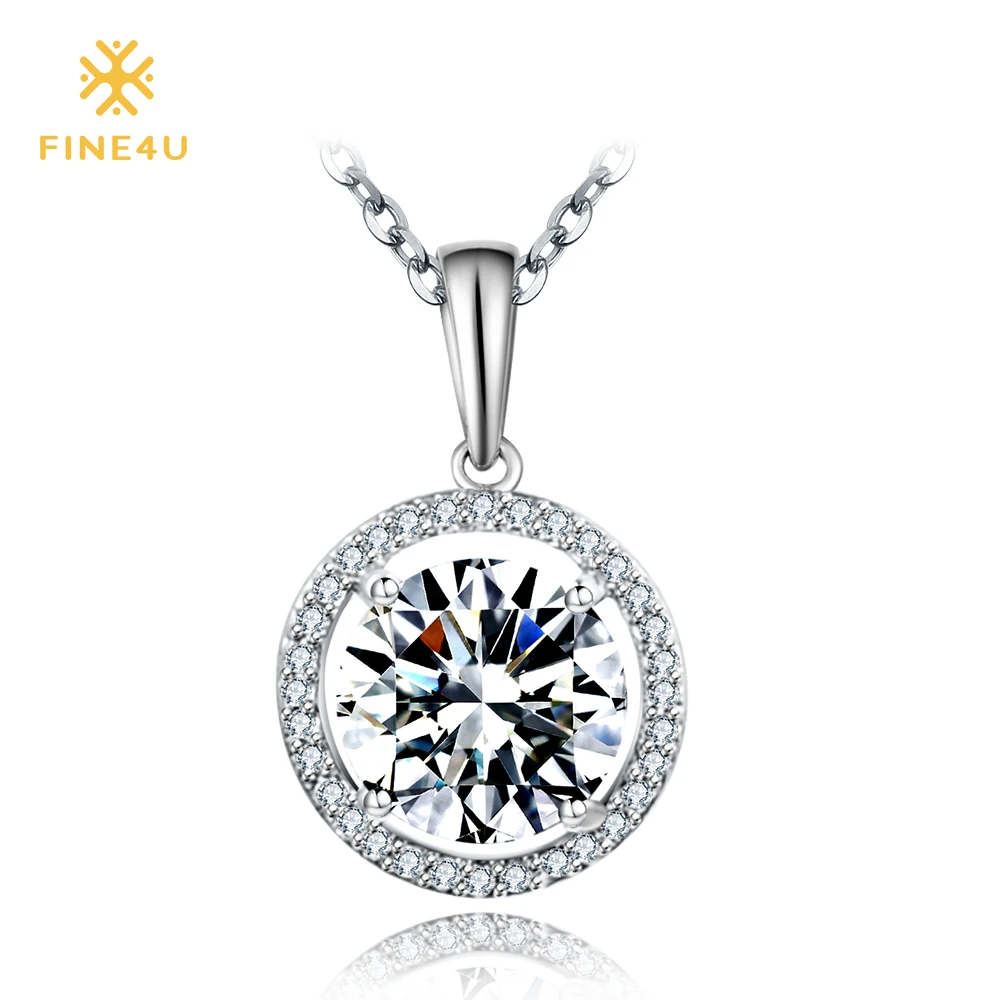 Новинка 2018 ожерелье с кулоном из фианита FINE4U N033 AAA для женщин цепочка нержавеющей