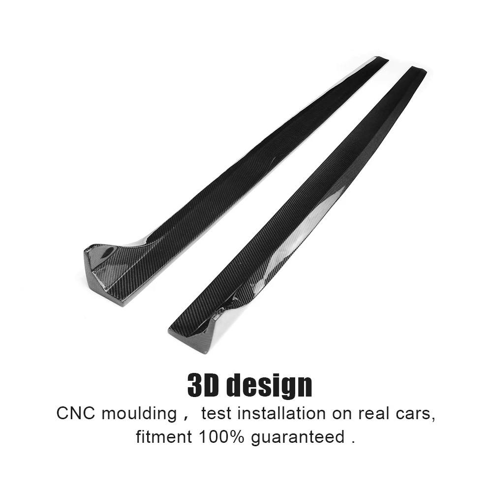 2 шт. автомобильные боковые юбки из углеродного волокна для Audi S3 Седан 4 двери