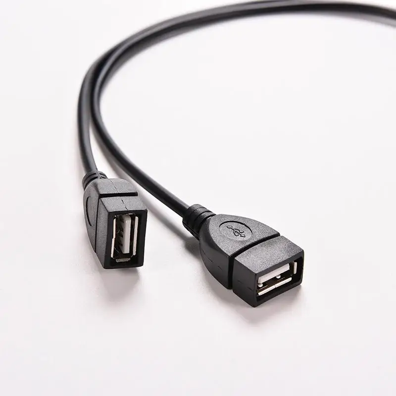 Черный Удлинительный Кабель USB 2 0 A 1 гнездо на двойных порта адаптер питания Y