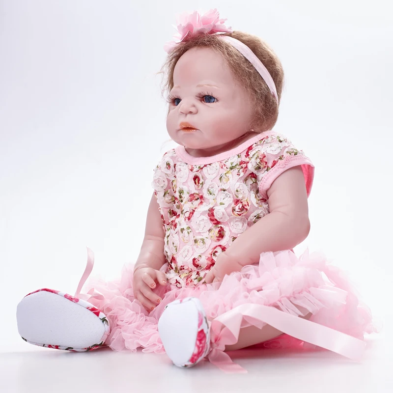 Полностью виниловые силиконовые куклы 55 см кукла Реборн для девочек принцессы