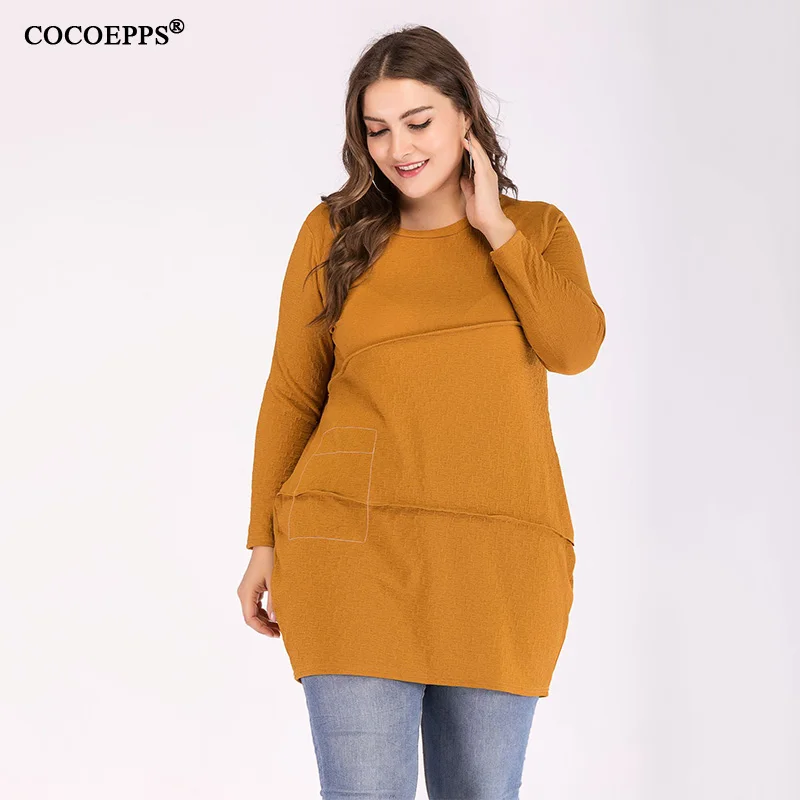 Женская Лоскутная Футболка 2xl 3xl большого размера женские топы с круглым вырезом