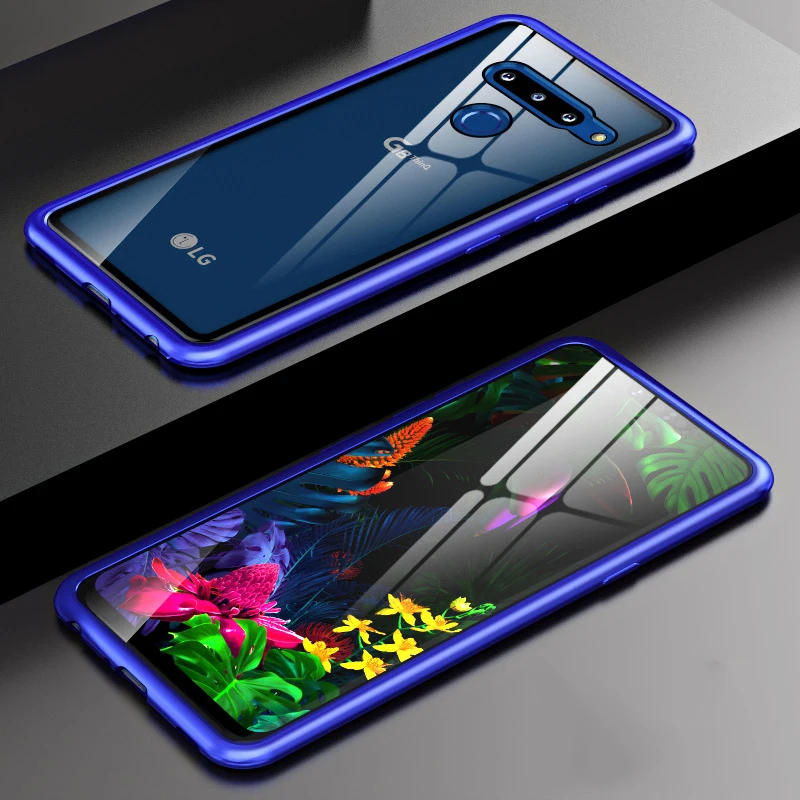 Чехол для LG G8 ThinQ Чехол класса люкс задней панели из закаленного стекла и алюминия металлический бампер чехол для LG G8 ThinQ 2 3 задних Камера с полной защитой от ударов