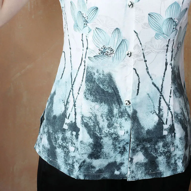 

Summer New Chinese Style Shirt Traditional Short Sleeve Cotton Blouse Top Women's Shirt blusa Mujer Camisa S L XL XXL TYR051907