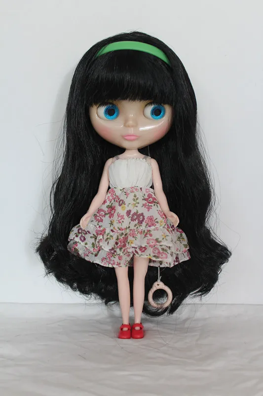 Фото Кукла Blygirl Blyth с челкой черные волосы Обнаженная кукла прозрачная кожа обычная