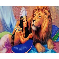 egyptian beauty lion diamond embroidery diy diamond painting mosaic diamant painting 3d cross stitch pictures h580