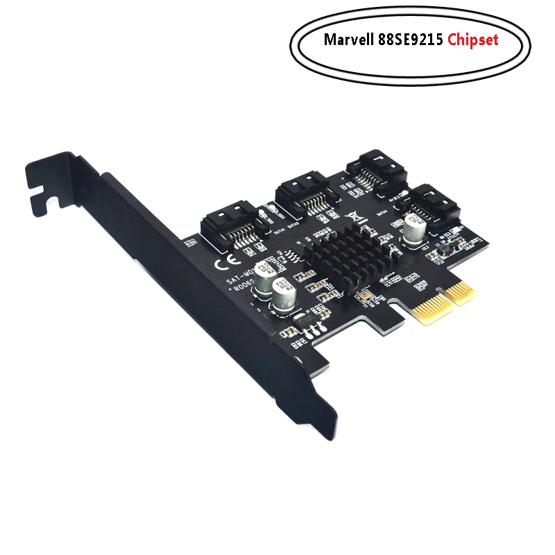 

4 Ports SATA 6Gbps PCI Express Controller Card PCI-e to SATA III Adapter/converter with Heat Sink Expansion Adapter Board for PC