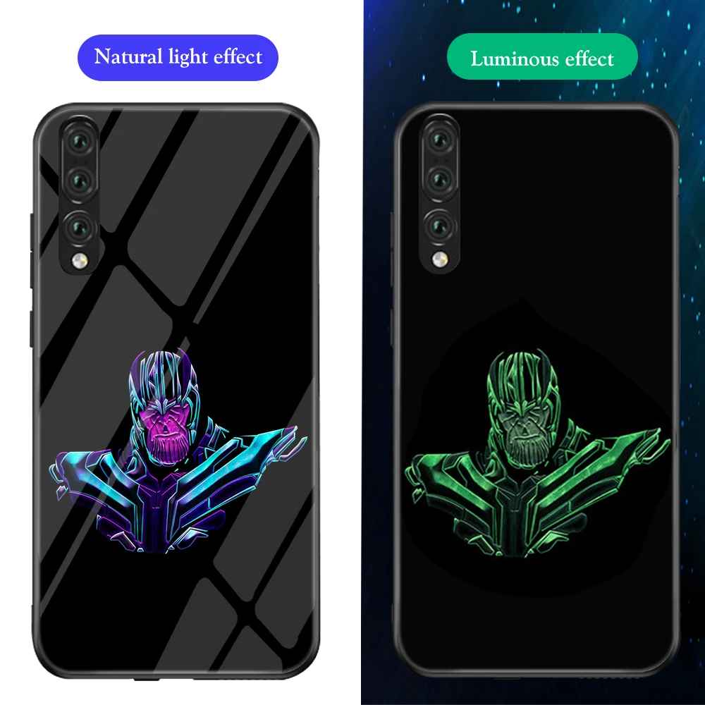 Ciciber чехол для телефона Funda Coque для huawei P30 P20 Lite Marvel Мстители Железный человек светящаяся стеклянная крышка для huawei P30 P20 Pro Capa - Цвет: Patterned 4