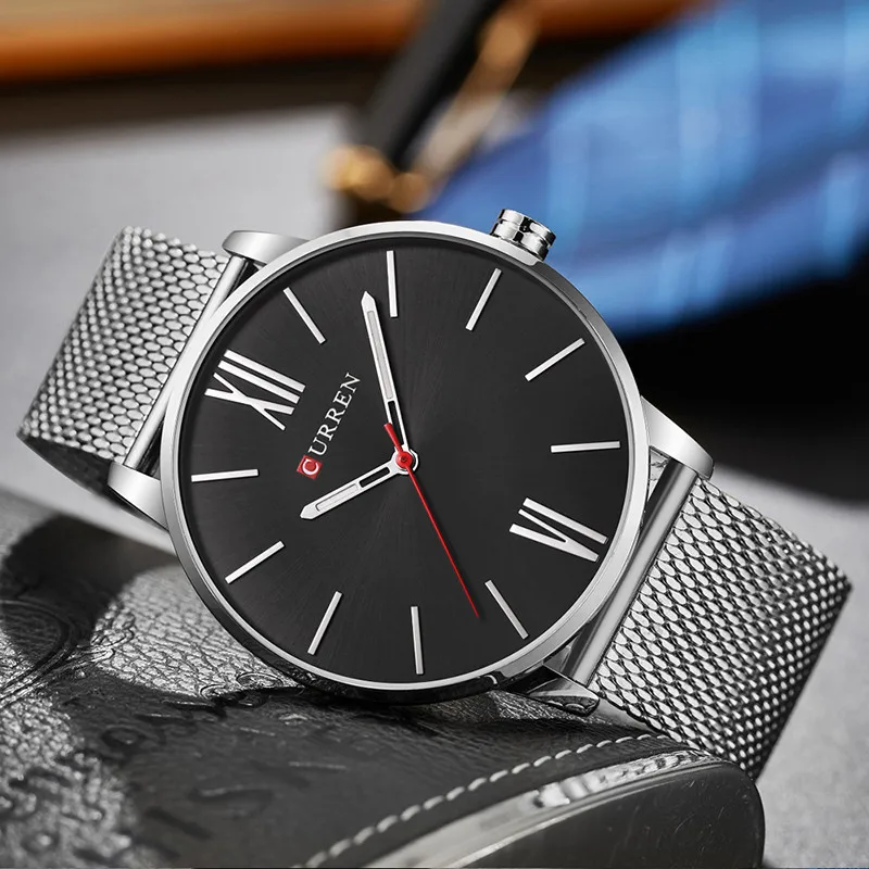 

CURREN Top Brand Mens Watches Luxury Quartz Casual Watch Men Stainless Steel Mesh Clock relogio masculino 8238 Drop Shipping