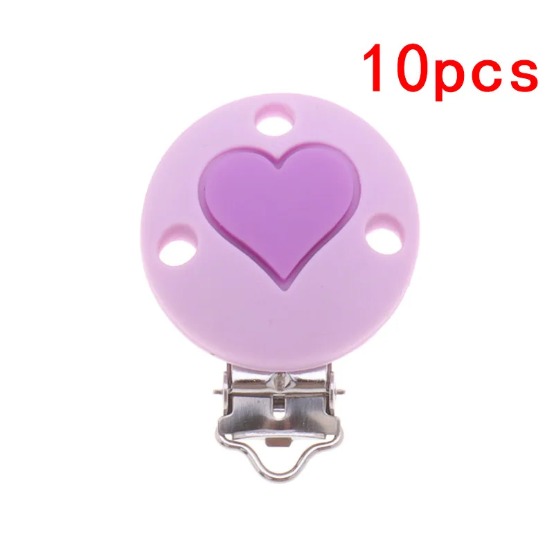 H-Sweet Lilac-Purple 10 шт. Силиконовый круглый зубопрорезыватель с короной в форме звезды без бисфенола, держатель на цепочке для соски, Прорезыватель для зубов, жевательные украшения для кормления - Цвет: H-Sweet Lilac-Purple