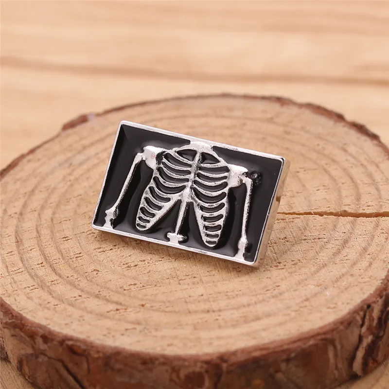Медицинский Брошь с дизайном скелет Модный эмали штырь нагрудные значки рабочая