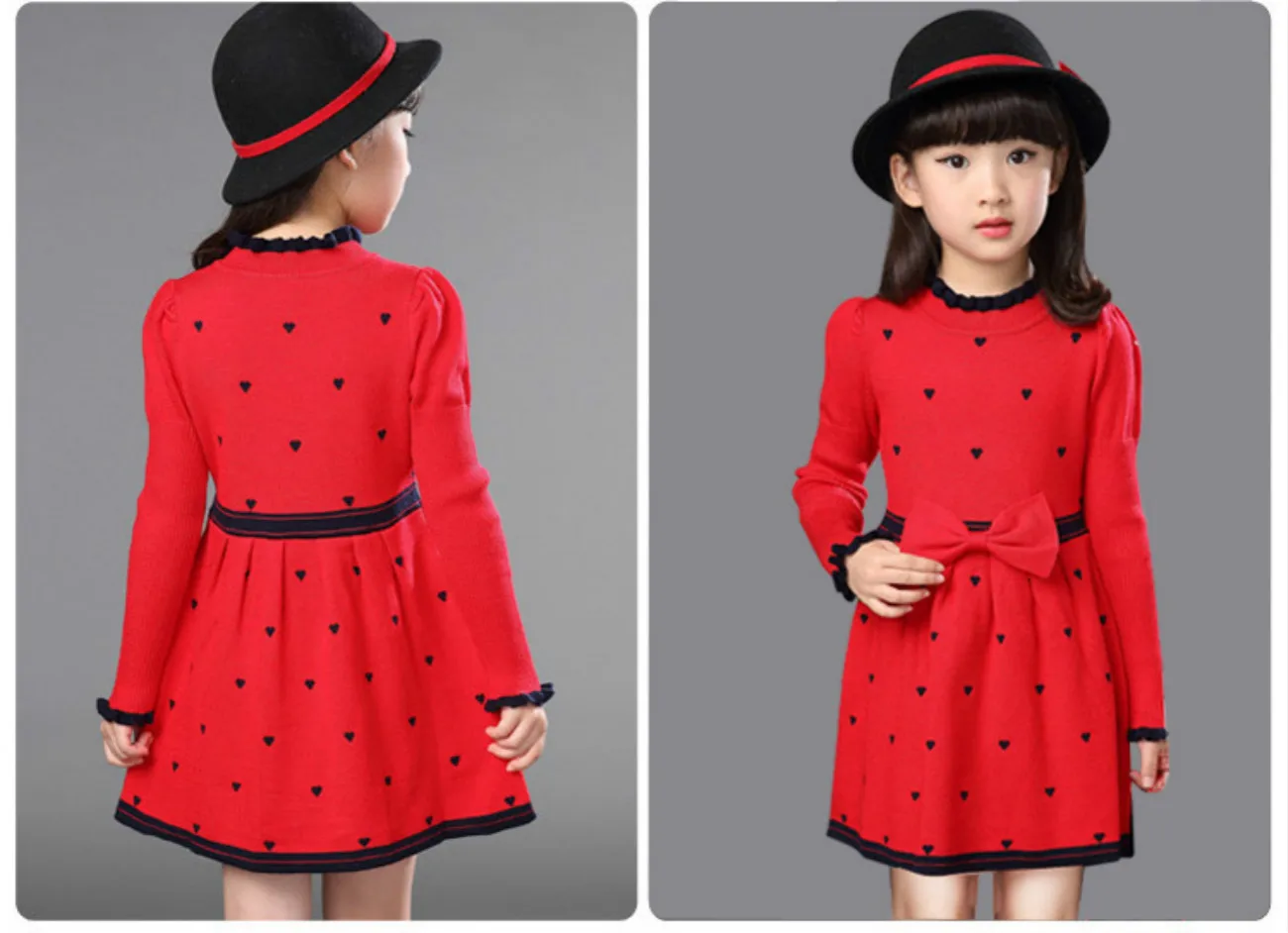 Платье для девочек зимнее хлопковое платье принцессы с высоким воротником и