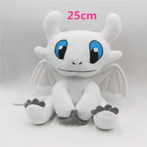 25CM white 60cm Giant How To Train Your Dragon 3 Plush Toy Toothless Light Fury/Night Fury Stuffed Plush Doll Gift for Kids Birthday - Цвет: 25CM white