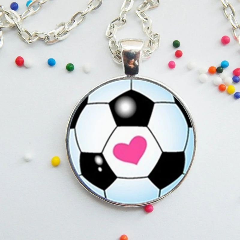 4 шт Любовь футбольные украшения наборы футбольное ожерелье с фото кулон браслет