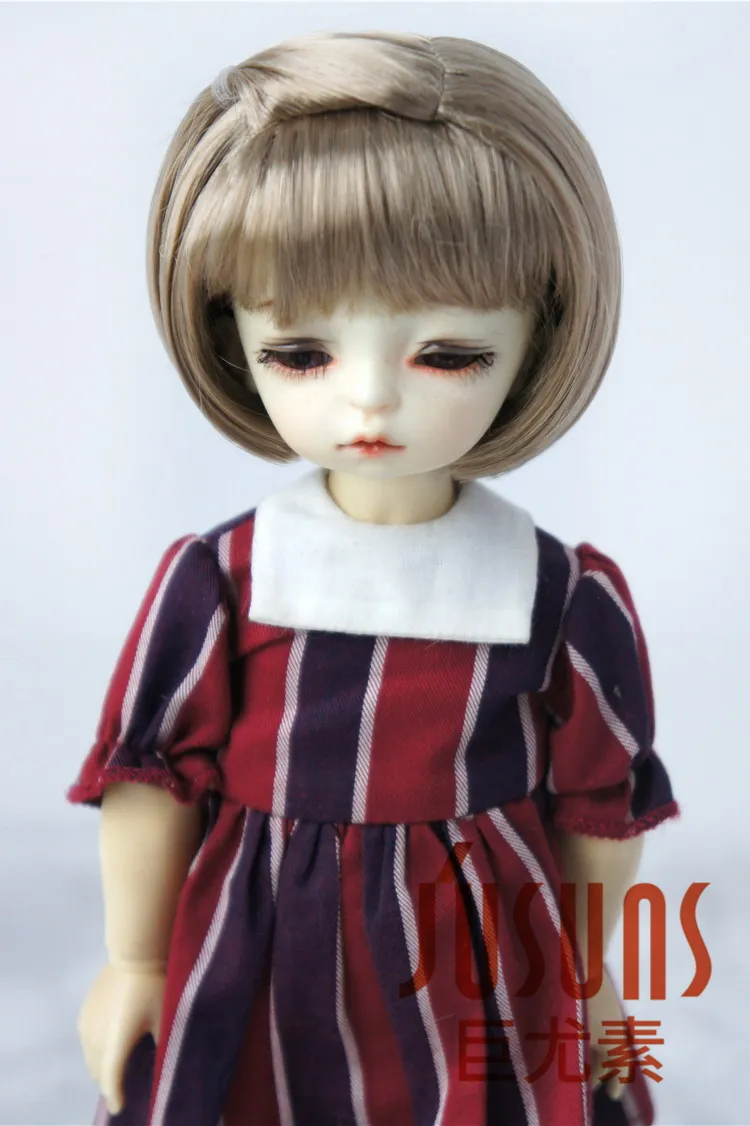 6-7inch Brown SM4B JD477 1/8 1/6 Прекрасный Средний БОБО пони BJD парик Размер 5-6 дюймов 6-7 дюймов мягкий синтетический мохер кукольные Парики Модные кукольные аксессуары - Цвет: 6-7inch Brown SM4B