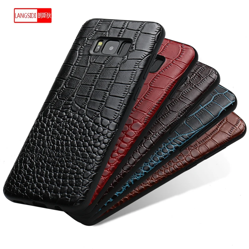 Чехол LANGSIDI для Samsung Galaxy A7 2018 роскошный кожаный чехол samsung S9 SAMSUNG a5 2017 s10 + | Мобильные