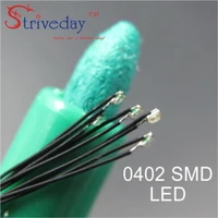 100pcslot 0402 smd pre soldered micro litz wired led leads resistor 20cm 8 15v model diy 9 colors can choose
