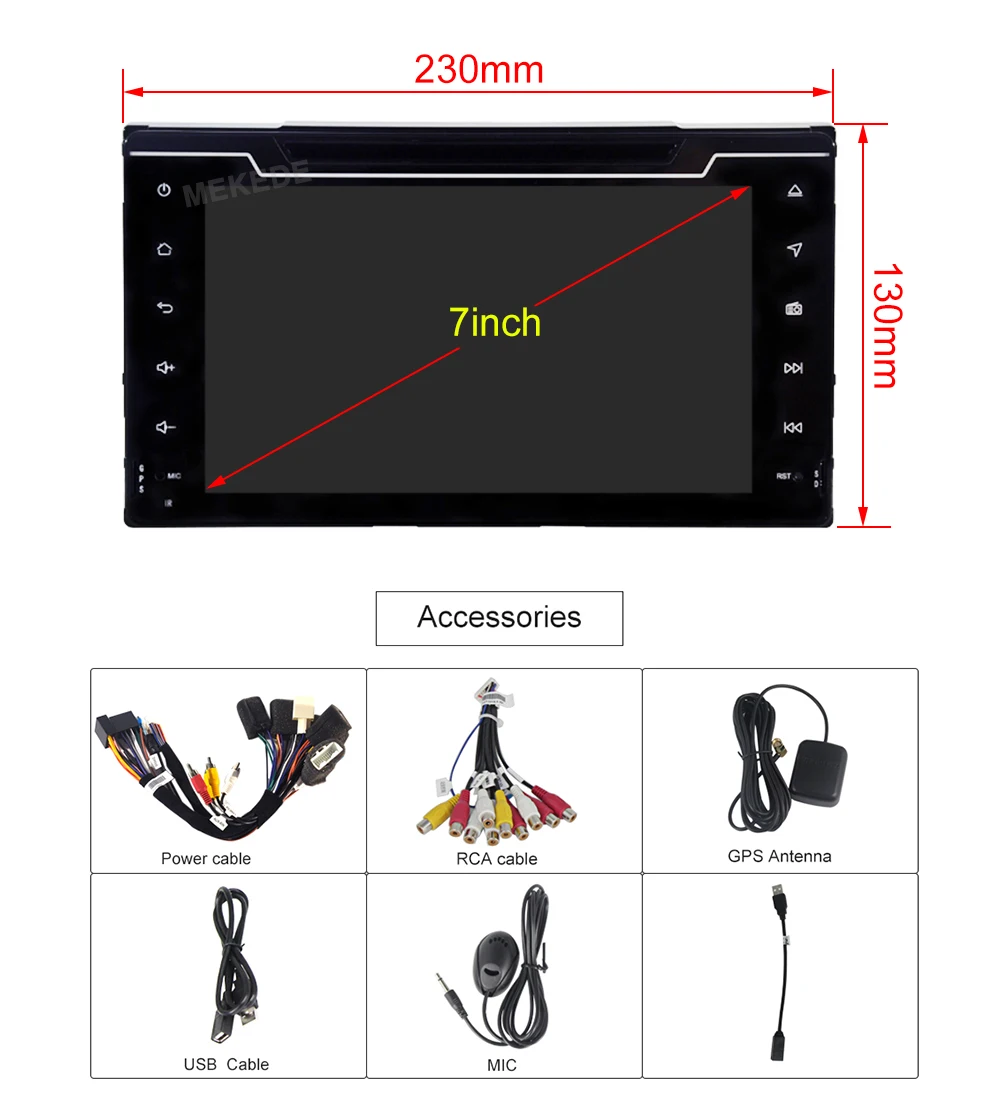 1024X600 Android 9,0 автомобильный dvd-плеер для Toyota Corolla Auris Fortuner с 4 ядрами 2G+ 16G авто радио мультимедиа NAVI