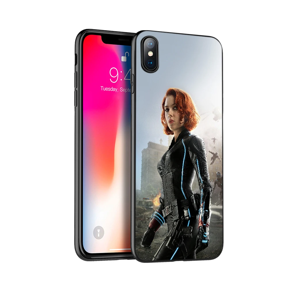 Черный чехол ТПУ для iphone 5 5s se 6 6s 7 8 plus x 10 чехол силиконовый чехол для iphone XR XS 11 pro MAX чехол Marvel superheroes