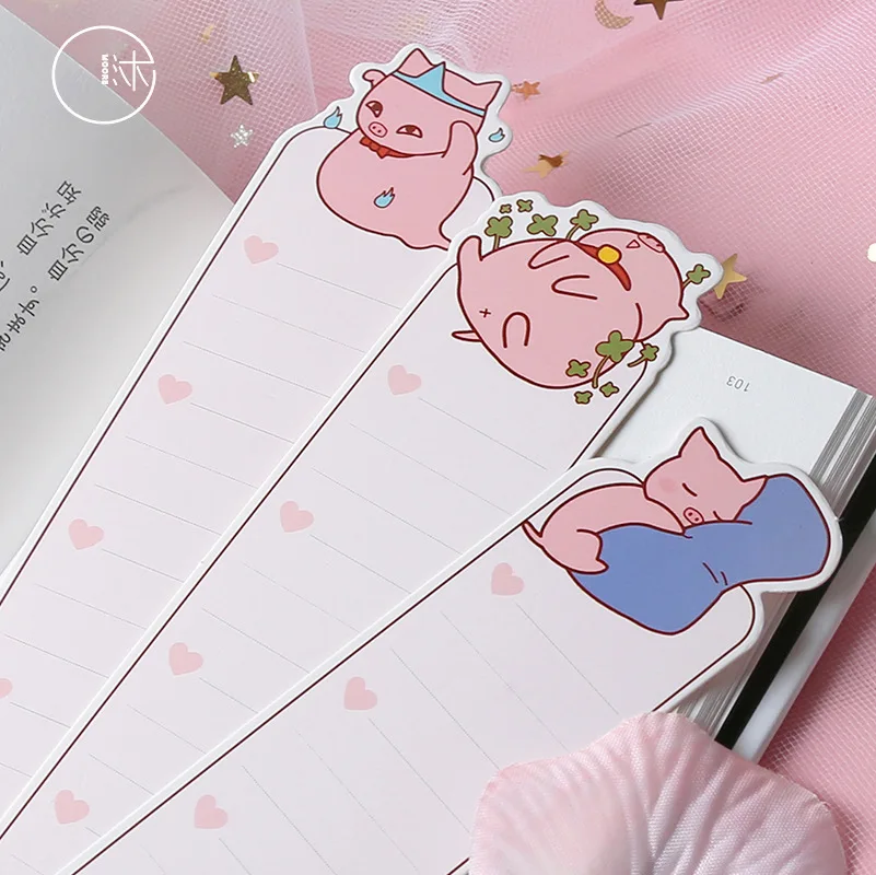 30 шт./компл. мультяшная милая розовая поросенок бумажная Закладка держатель для