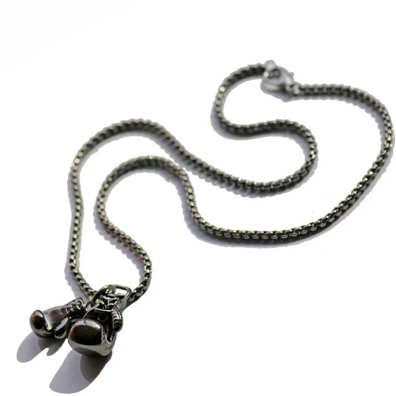 Боксерские перчатки ожерелье с подвеской из нержавеющей стали мужские ювелирные