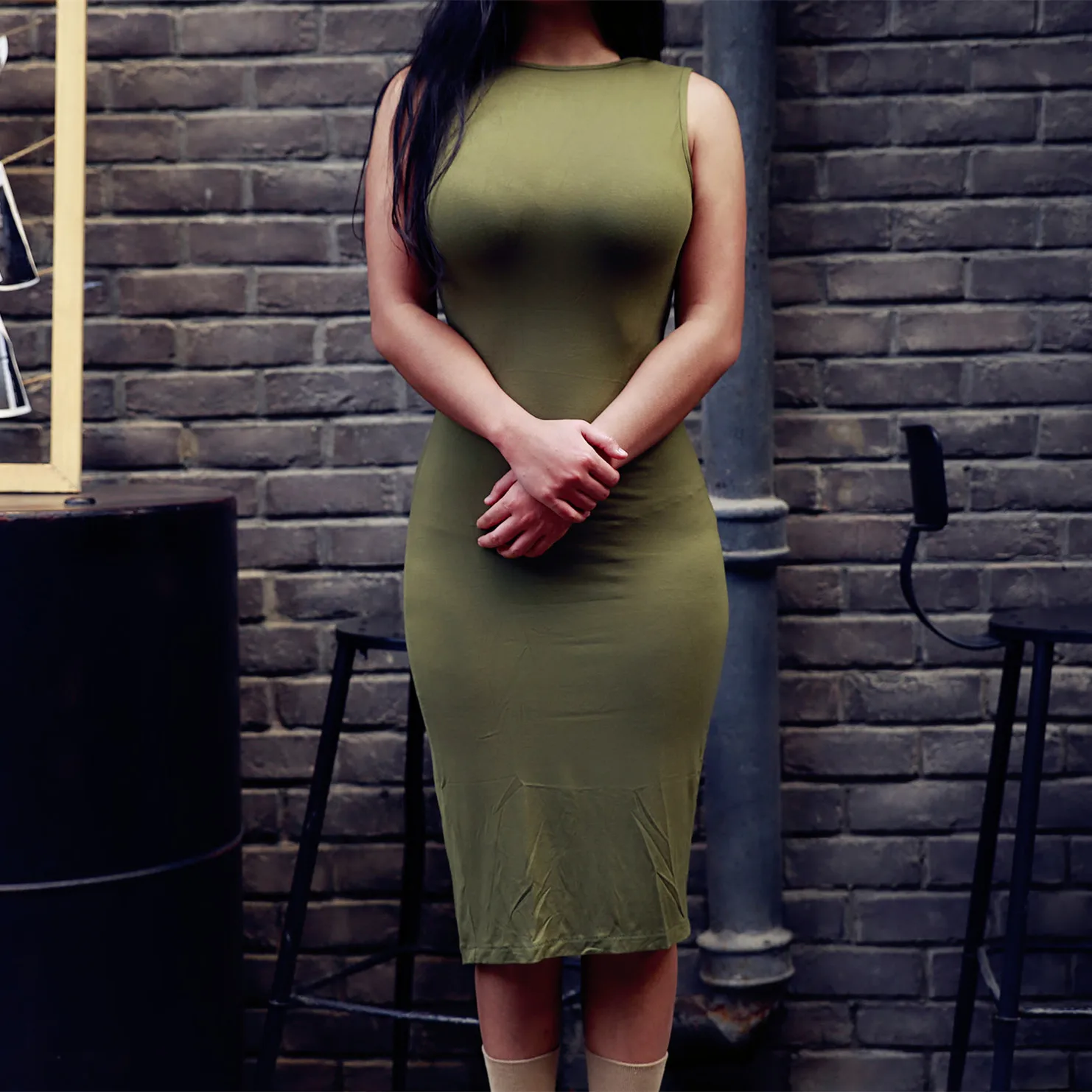 Клубное Бандажное женское платье с v-образным вырезом es Solid Vestidos | Женская одежда