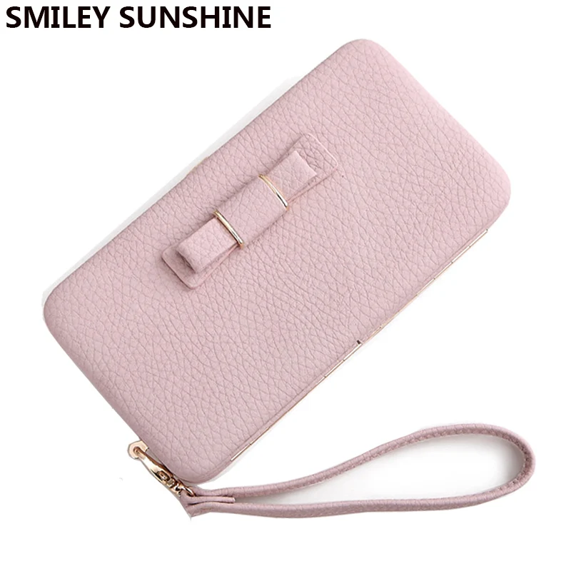SMILEY SUNSHINE большой женский кошелек с ремешком на руку длинный для телефона Дамский