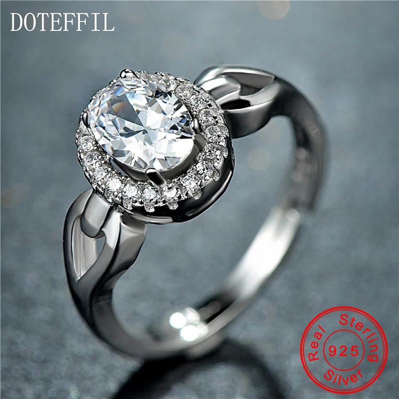 Женское кольцо из серебра 925 пробы с фианитом 5 карат|wedding band ring|band ringrings for women |