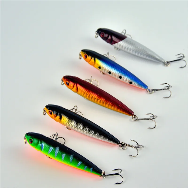 1 шт. 9 г 8 см 3D Глаза Карандаш Приманка Topwater собака Щука рыболовная морская Minnow