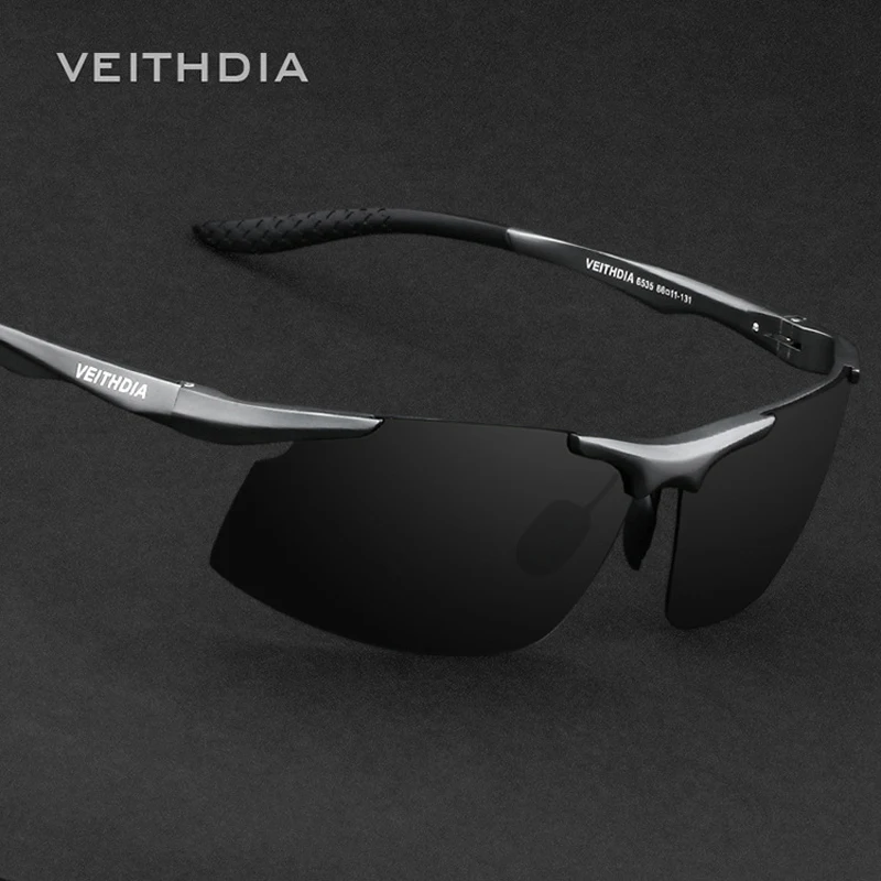 Мужские солнцезащитные очки VEITHDIA брендовые алюминиевые прямоугольные без