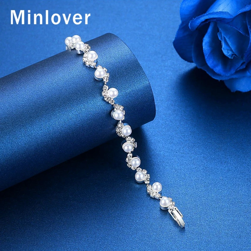 Mecresh Классический Простой Стиль браслет из искусственного жемчуга для женщин